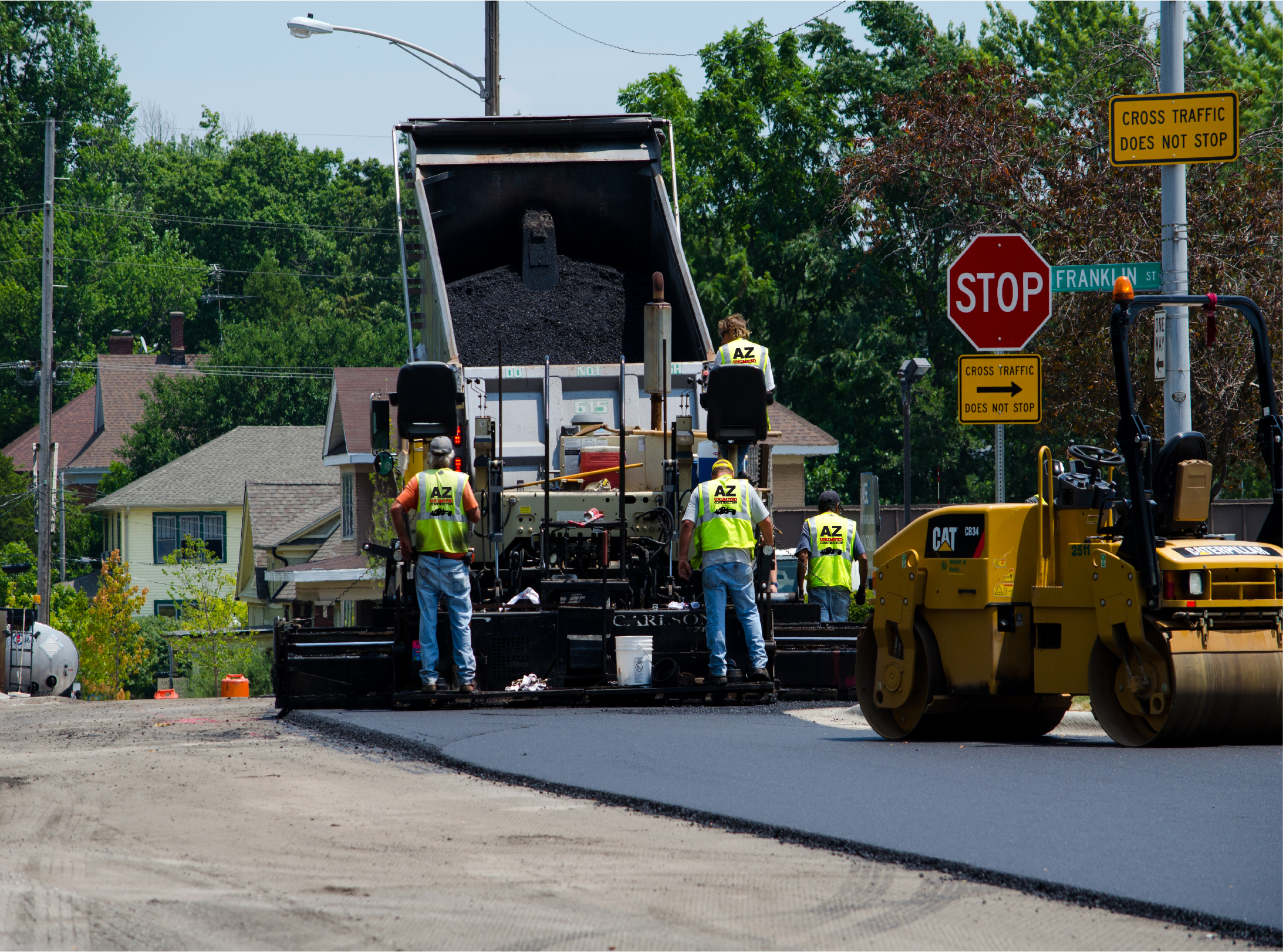 Paving Crew W Green Vest Logo