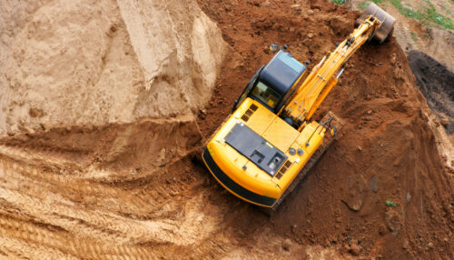Excavator On Stockpile LIC
